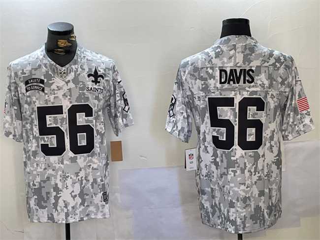 Mens New Orleans Saints #56 Demario Davis 2024 F.U.S.E Arctic Camo Salute To Service Limited Stitched Football Jersey Dzhi